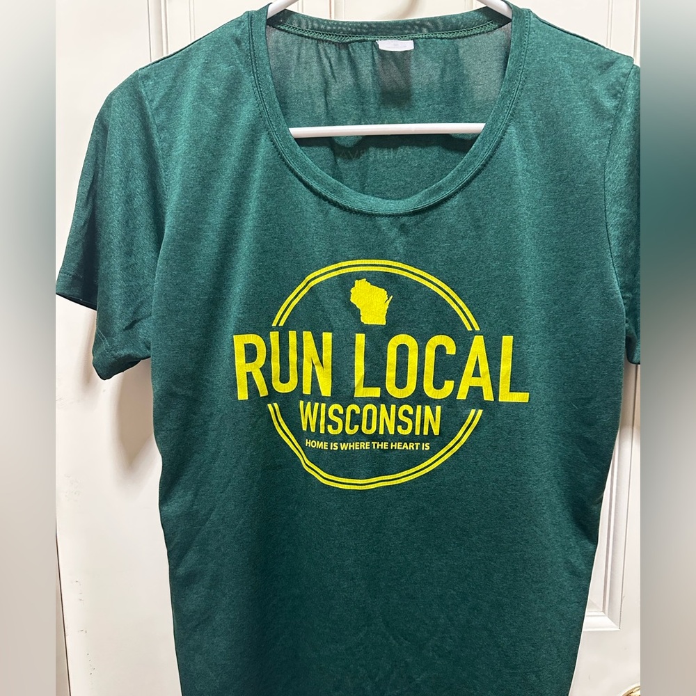 Green 'Run Local Wisconsin' T-Shirt